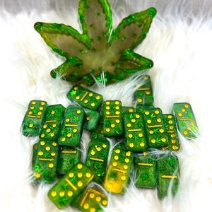 Custom Dominoes and ashtray